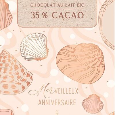 Anniversaire - Chocolat BIO AU LAIT 70g « Merveilleux anniversaire »