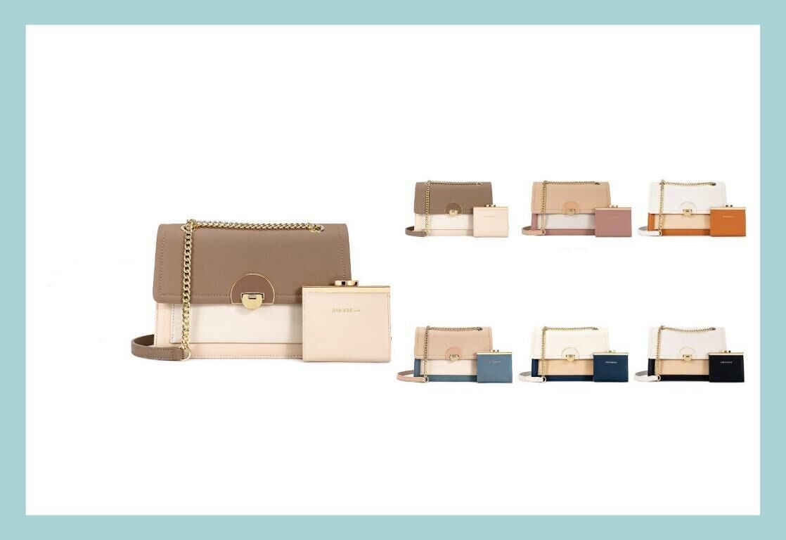 Borsa a tracolla sintetica con manici regolabili+borsa extra