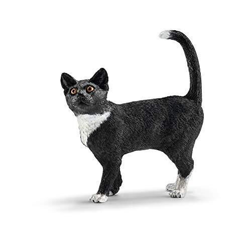 Schleich - Figurine Chat Debout : 5,5 x 2 x 6 cm - Univers  Farm World - Réf : 13770