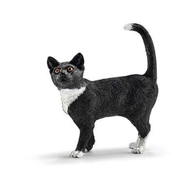 Schleich - Standing Cat Figurine: 5.5 x 2 x 6 cm - Farm World Universe - Ref: 13770
