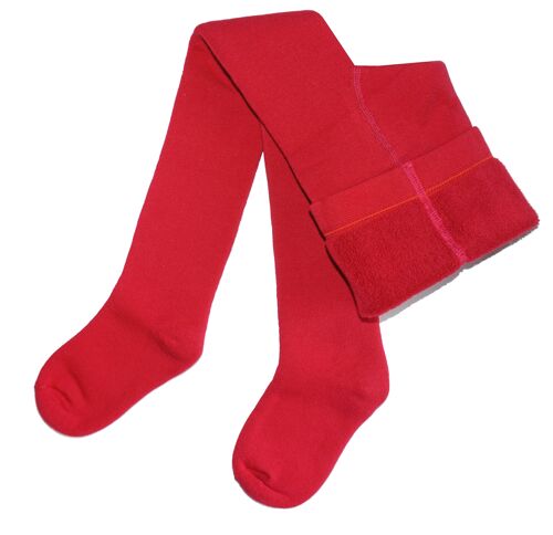 Cotton Tights for Children >>Red<< Terry, Frottee