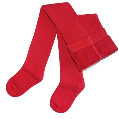 Collant in Cotone per Bambini >>Rosso<< Terry, Frettee
