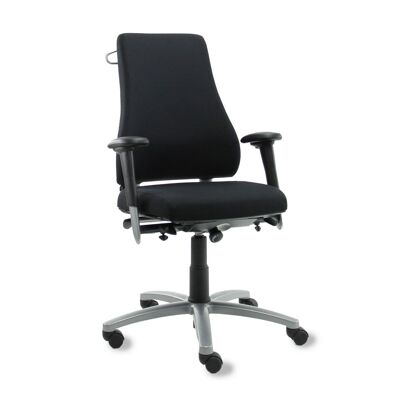 Chaise de bureau reconditionnée BMA Axia Pro extra haute - Avec cintre - tissu neuf noir