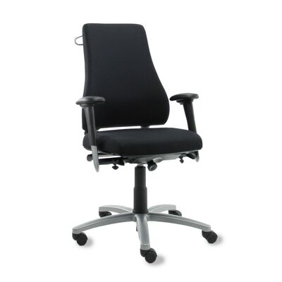 Silla de oficina reacondicionada BMA Axia Pro extra alta - Con percha - tela nueva negra