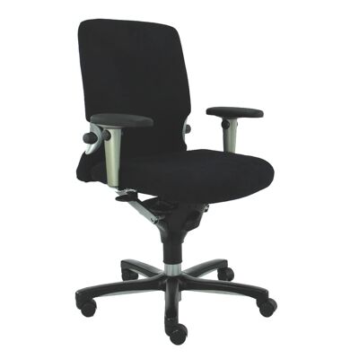 Sedia da ufficio rinnovata Nera Regain ergonomica Comforto 77 NPR1813 - Base nera