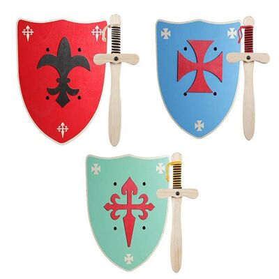 Assorted wooden sword and shield