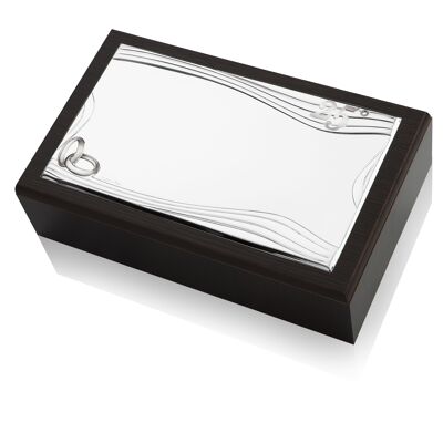 Boîte à Bijoux 20x12x6 cm Argent Ligne "Sinouè" 25ème Anniversaire