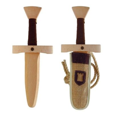 Sword with fabric sheath - wooden toy