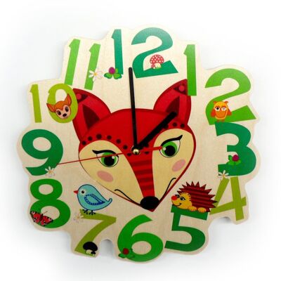 Wall quartz clock fox