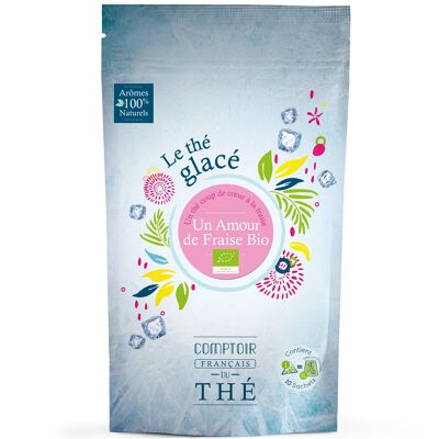 Black and green tea Un Amour de Fraise Organic - Iced tea doypack 10 bags