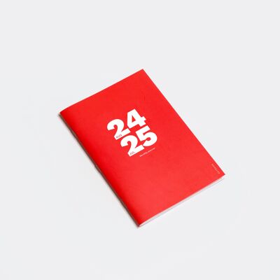Kleiner Monatsplaner 2024/2025 | Bestes Projektplanungstool | Ähnliche A5-Größe | Rote Farbe