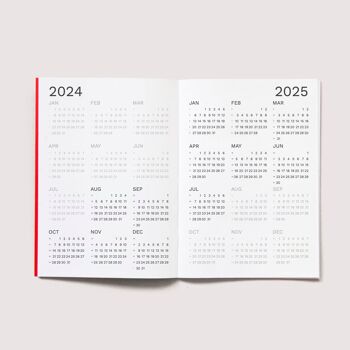 Petit planificateur mensuel 2024/2025 | Meilleur outil de planification de projet | Taille A5 similaire | Couleur rouge 4