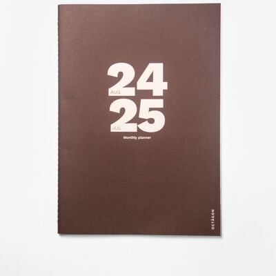 2024/2025 Großer Monatsplaner Plus | Bestes Projektplanungstool | A4-Format | Kakaobraune Farbe
