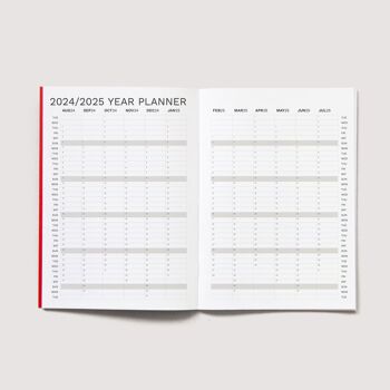 Grand planificateur mensuel 2024/2025 | Meilleur outil de planification de projet | Taille A4 | Couleur rouge 6