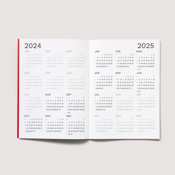 Grand planificateur mensuel 2024/2025 | Meilleur outil de planification de projet | Taille A4 | Couleur rouge 8