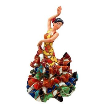 Figurine en mosaïque flamenco dansante - multicolore/rouge 3