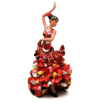 Figurine en mosaïque flamenco dansante - multicolore/rouge 7
