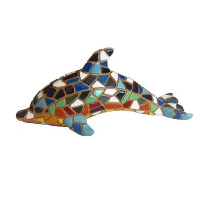 Dolphin mosaic figure