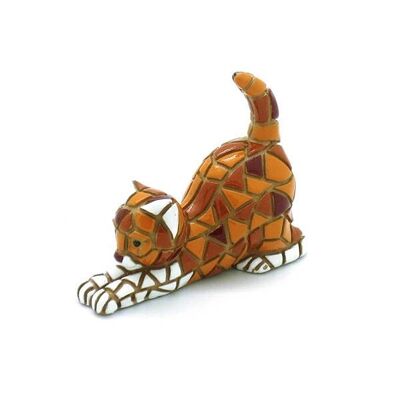 Mosaic figure lying cat