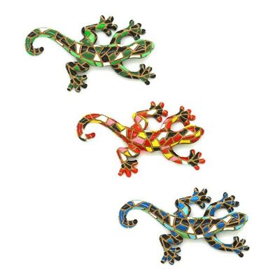 Lucertola in mosaico di 3 colori assortiti