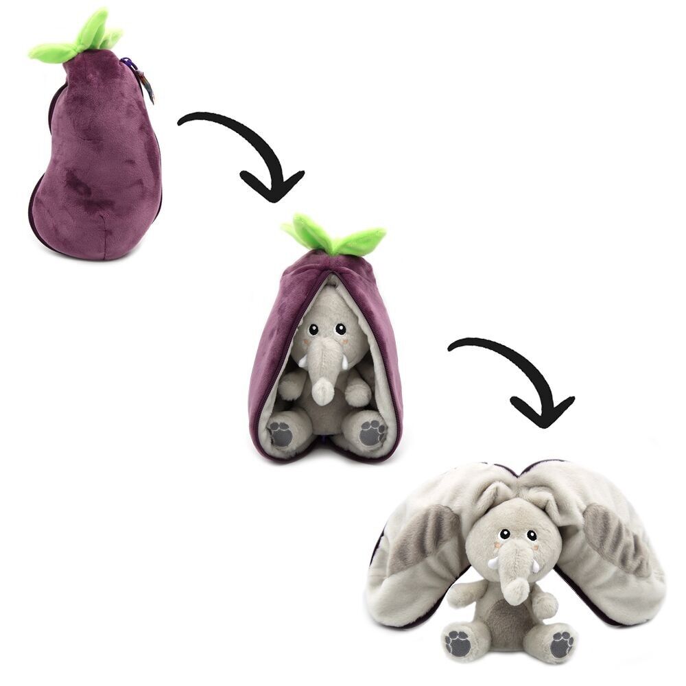 FLIPETZ VON LES DEGLINGOS - Plüschtier Elefant Velvet / Aubergine