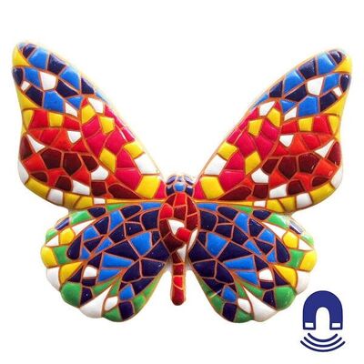 Magnete a forma di farfalla in mosaico