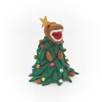 Topper d’arbre de Noël Tree-Rex en feutre fait à la main 1