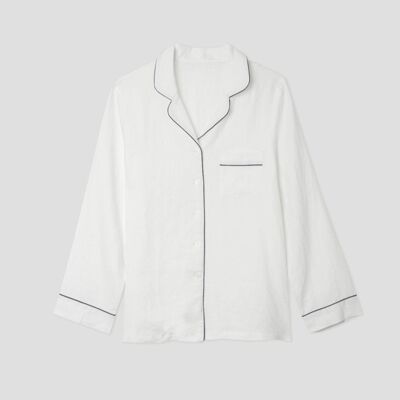 White Linen Pyjama Shirt
