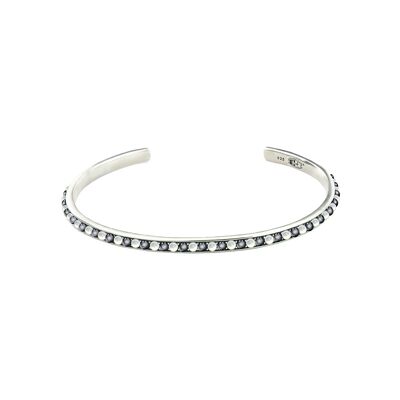 Bracciale rigido MOP grigio e bianco-9SY-0074