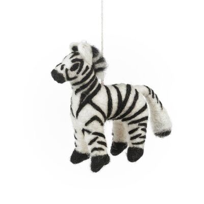Handmade Felt Zara the Zebra Safari Hanging Decoration 