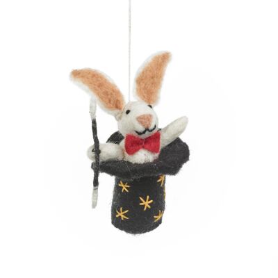 Handmade Felt Hat-trick Rabbit Magician Bunny Hanging Decoration