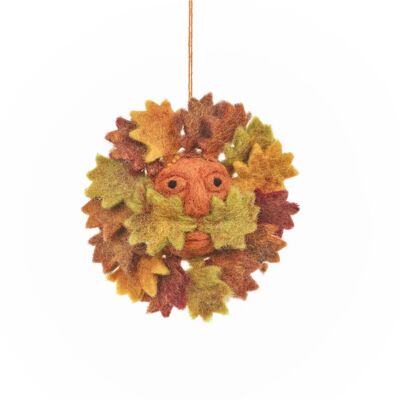 Handmade Felt Autumnal Greenman Hanging Decoration