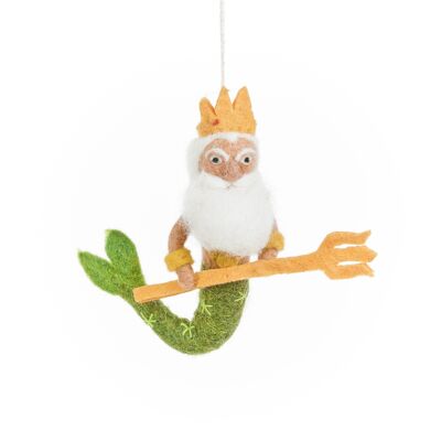 Handmade Felt Poseidon Hanging Merman Decoration