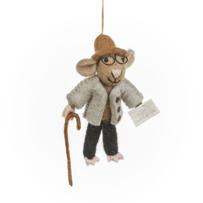 Handmade Felt Miles the Mouse Grandpa Hanging Decoration