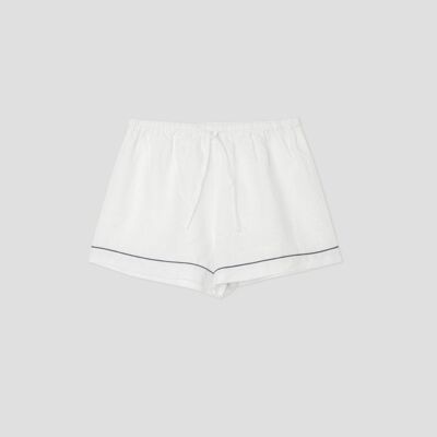 White Linen Pyjama Shorts