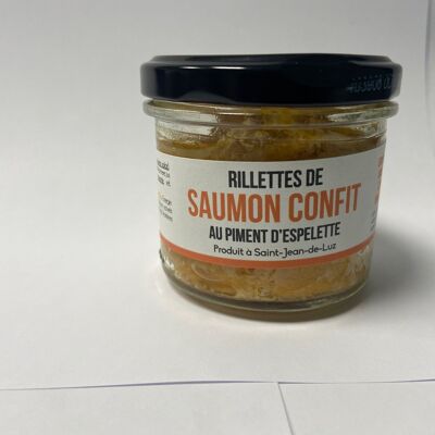 Rillettes de salmón confitado con pimiento de Espelette