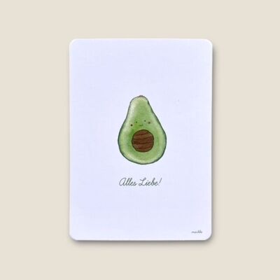 Postcard Avocado “All Love”