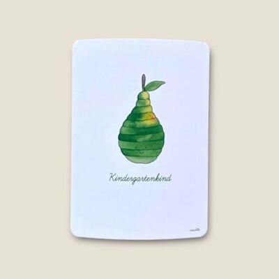 Postcard Pear "Kindergarten Child"