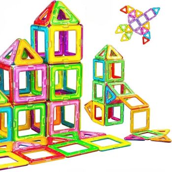 Ensemble de Construction Magnétique - Jeu de Construction Éducatif 3D pour Enfants - 56PCS 1