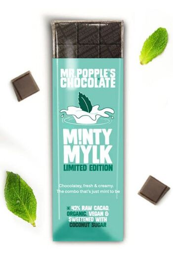 43 % de mylk mentholé - Barre de chocolat biologique végétalienne 35 g Ltd Edition