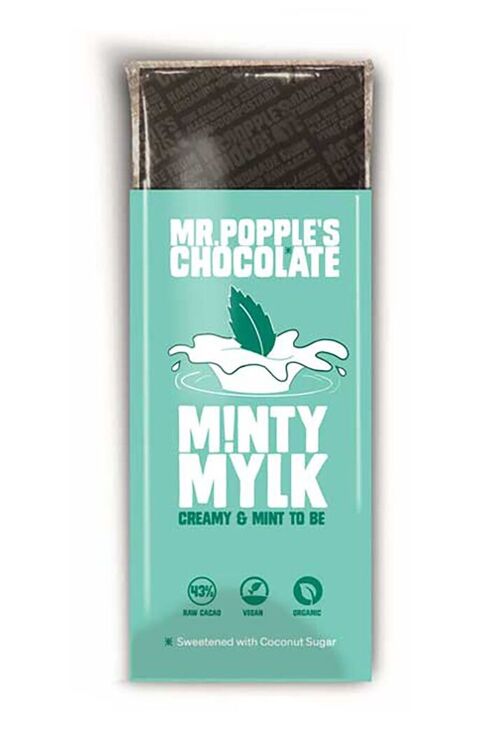 43% Minty Mylk - 75g Ltd Edition Vegan Organic Chocolate Bar