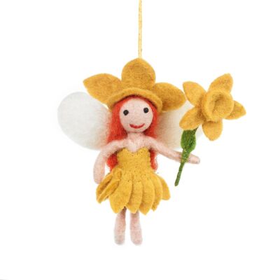 Handmade Felt Daffodil Fairy Spring Hanging Decoration