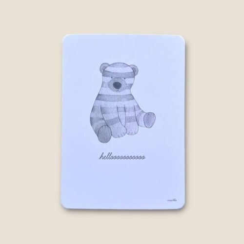 Postkarte Eisbär "hellooooooooo"