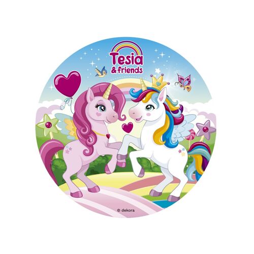 DISCO COMESTIBLE PARA DECORAR TARTAS UNICORNIO Ø 15,5CM