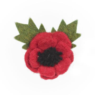 Handmade Felt Poppy Brooch