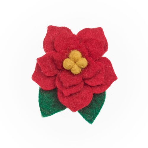 Handmade Felt Poinsettia Brooch