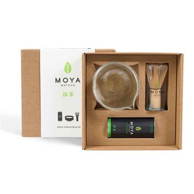 SET DE DÉMARRAGE MOYA MATCHA AVEC BOL EN VERRE AVEC BEC VERSEUR