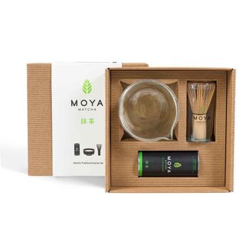 SET DE DÉMARRAGE MOYA MATCHA AVEC BOL EN VERRE AVEC BEC VERSEUR 1