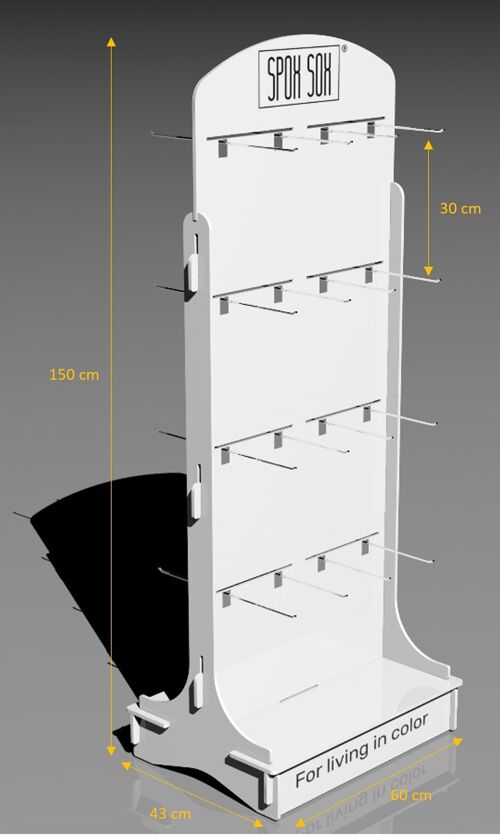 Socks stand / socks display for shops. Made of plywood