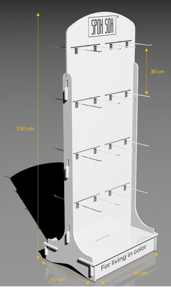 Présentoir à chaussettes / présentoir à chaussettes pour magasins. Fabriqué en contreplaqué 1